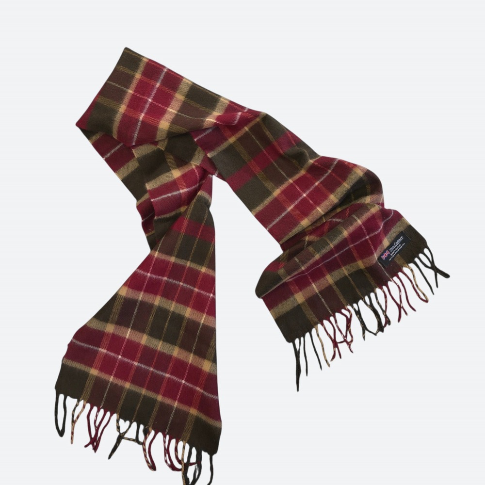 Vintage Dark Academia Plaid Scarf Cashmere Heritage Preppy Red Brown Scarf